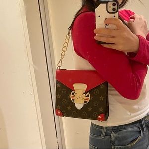Two-way monogram shoulder crossbody bird bag